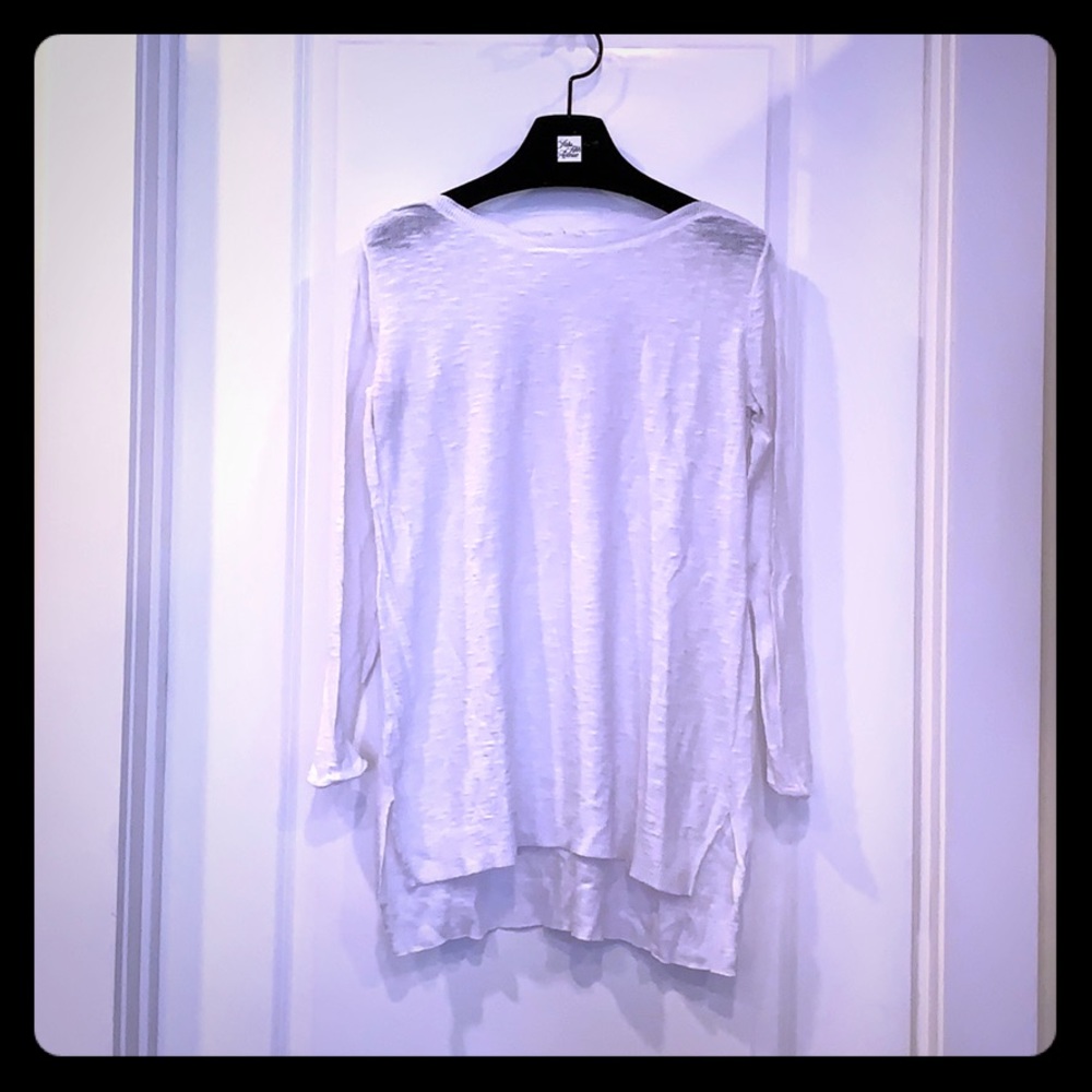 Eileen Fisher White Linen Sweater